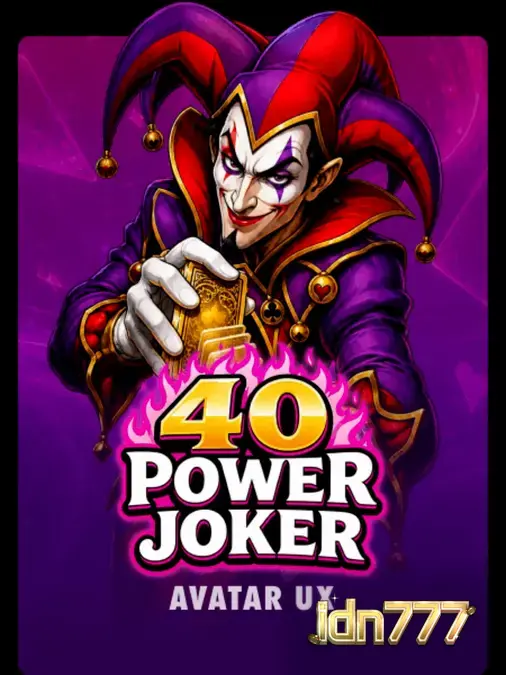 Tampilan visual slot 40 Power Joker dengan tema neon retro